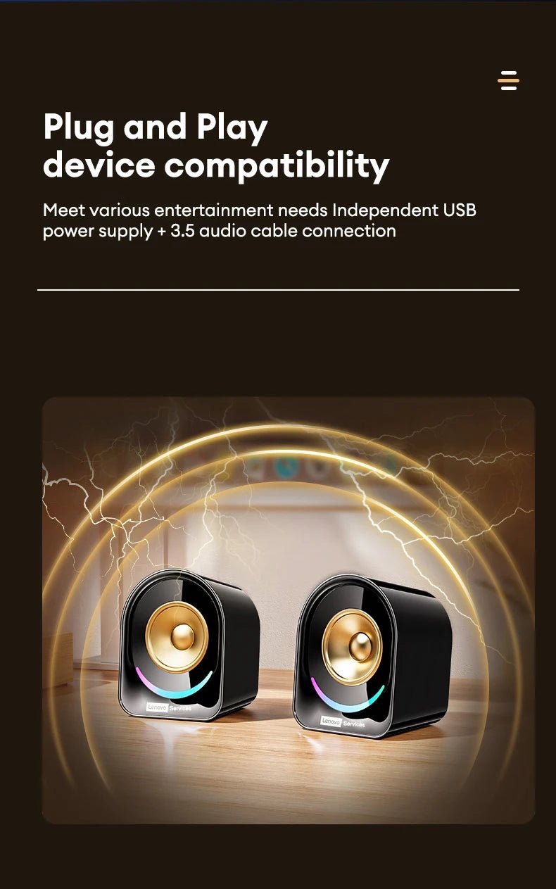 Lenovo A02 Audio Player Wireless Bluetooth Speaker HIFI Surround Sound For Phone & Computer - itzy bitsy