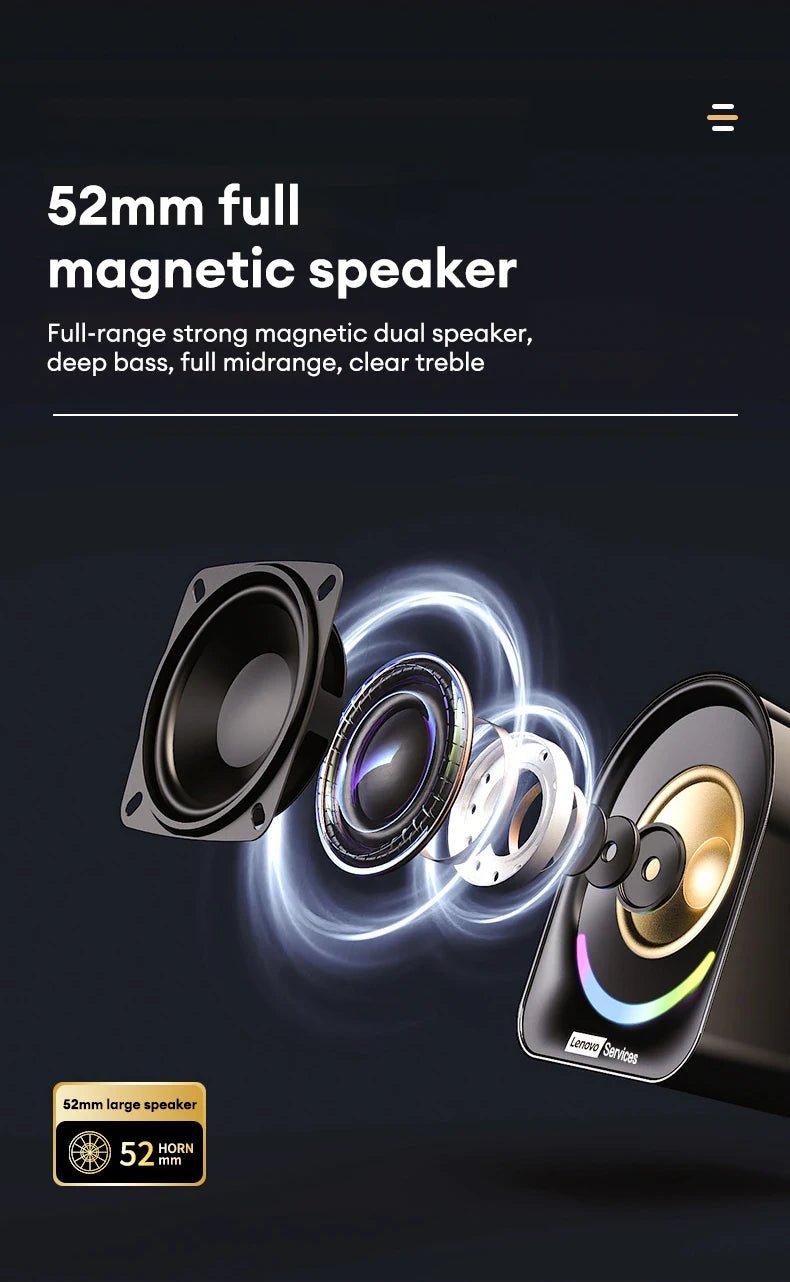 Lenovo A02 Audio Player Wireless Bluetooth Speaker HIFI Surround Sound For Phone & Computer - itzy bitsy