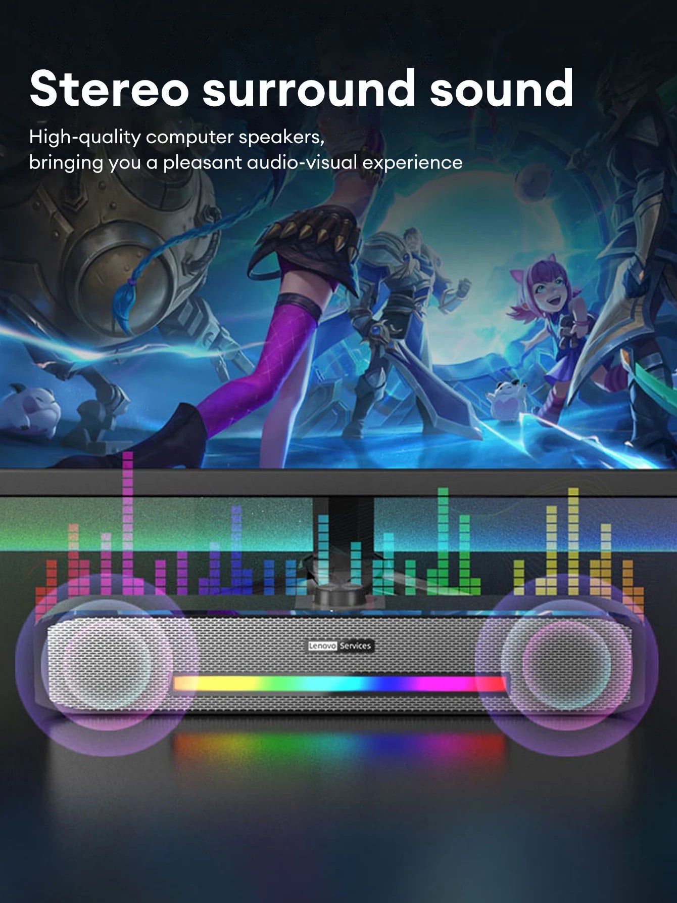 Lenovo B02 Bluetooth Stereo HiFi Heavy Bass Long Soundbar - itzy bitsy