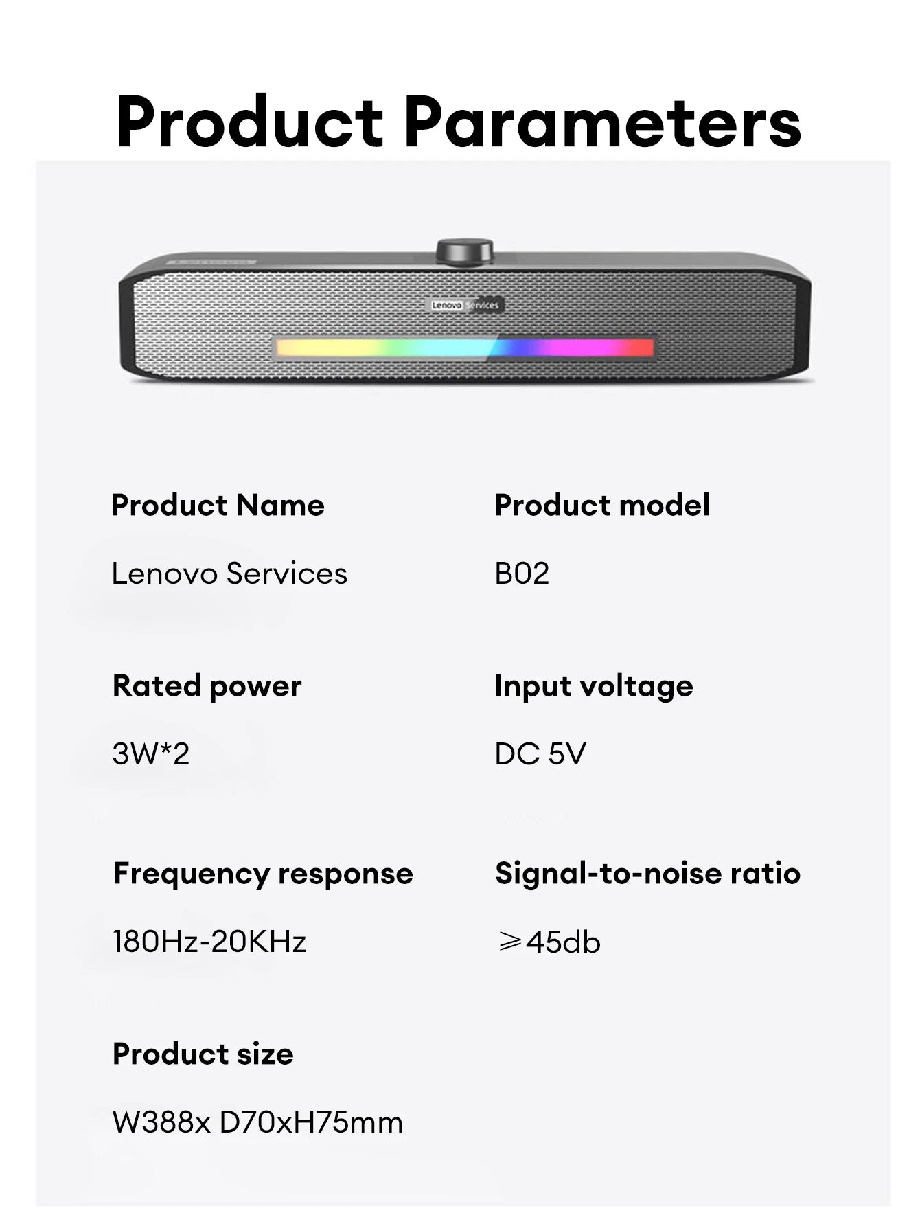 Lenovo B02 Bluetooth Stereo HiFi Heavy Bass Long Soundbar - itzy bitsy
