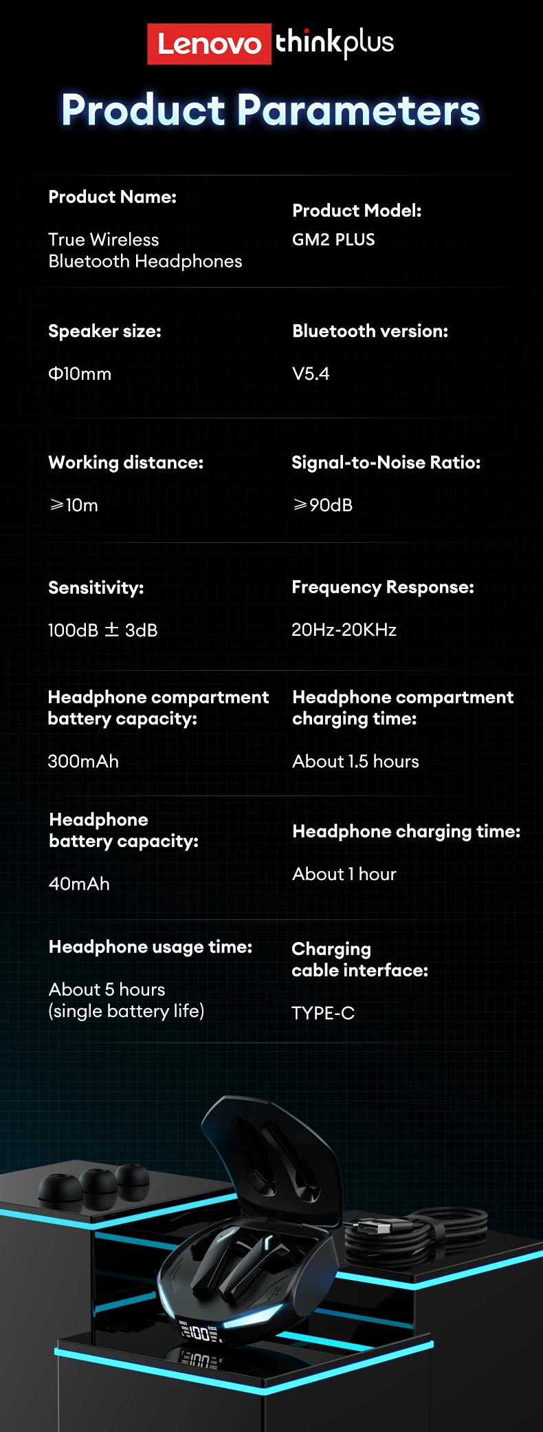 Lenovo GM2 PRO MAX Wireless v5.4 Earbuds - itzy bitsy