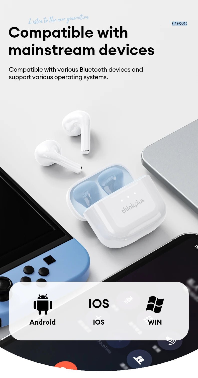 Lenovo LP23 Wireless v5.4 HiFi With Mic Earbuds - itzy bitsy