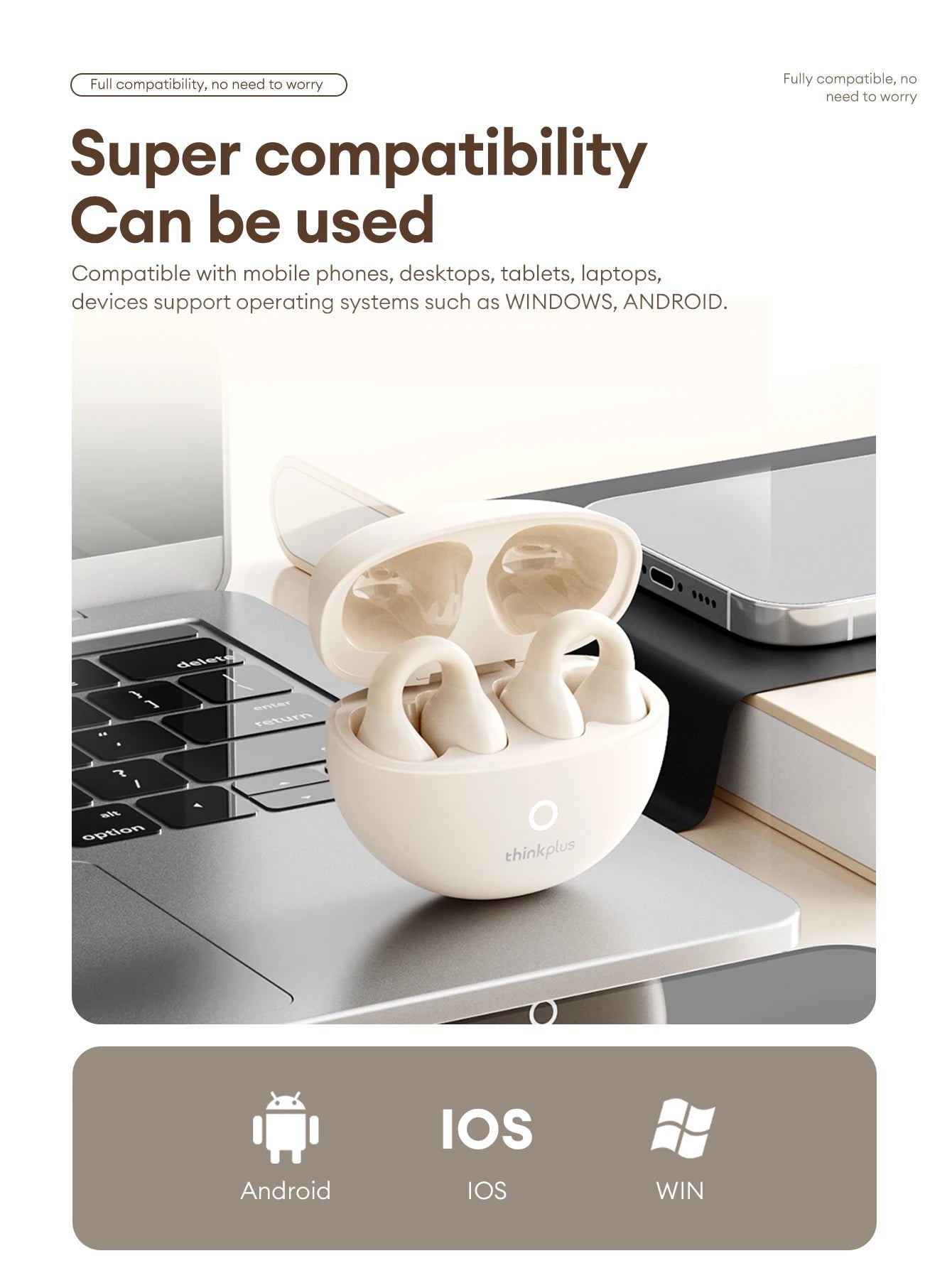 Lenovo LP25 OWS Wireless Ear Clip With Mic - itzy bitsy