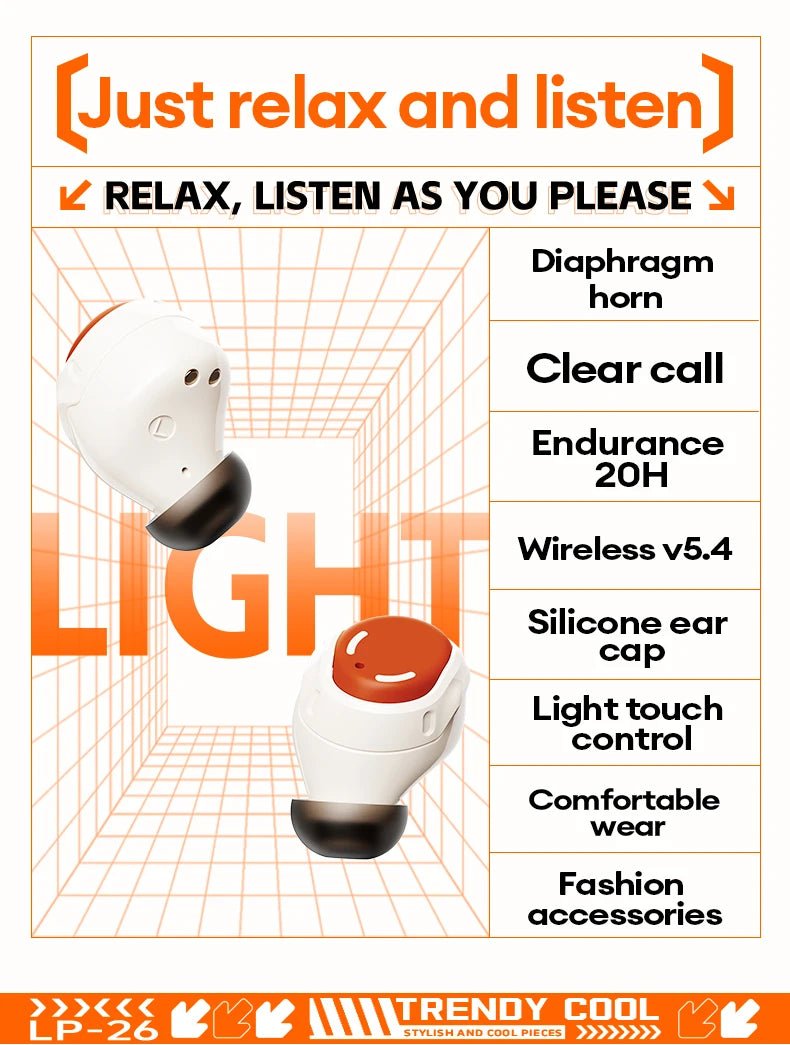 Lenovo LP26 Wireless V5.4 HIFI Headset With Mic - itzy bitsy