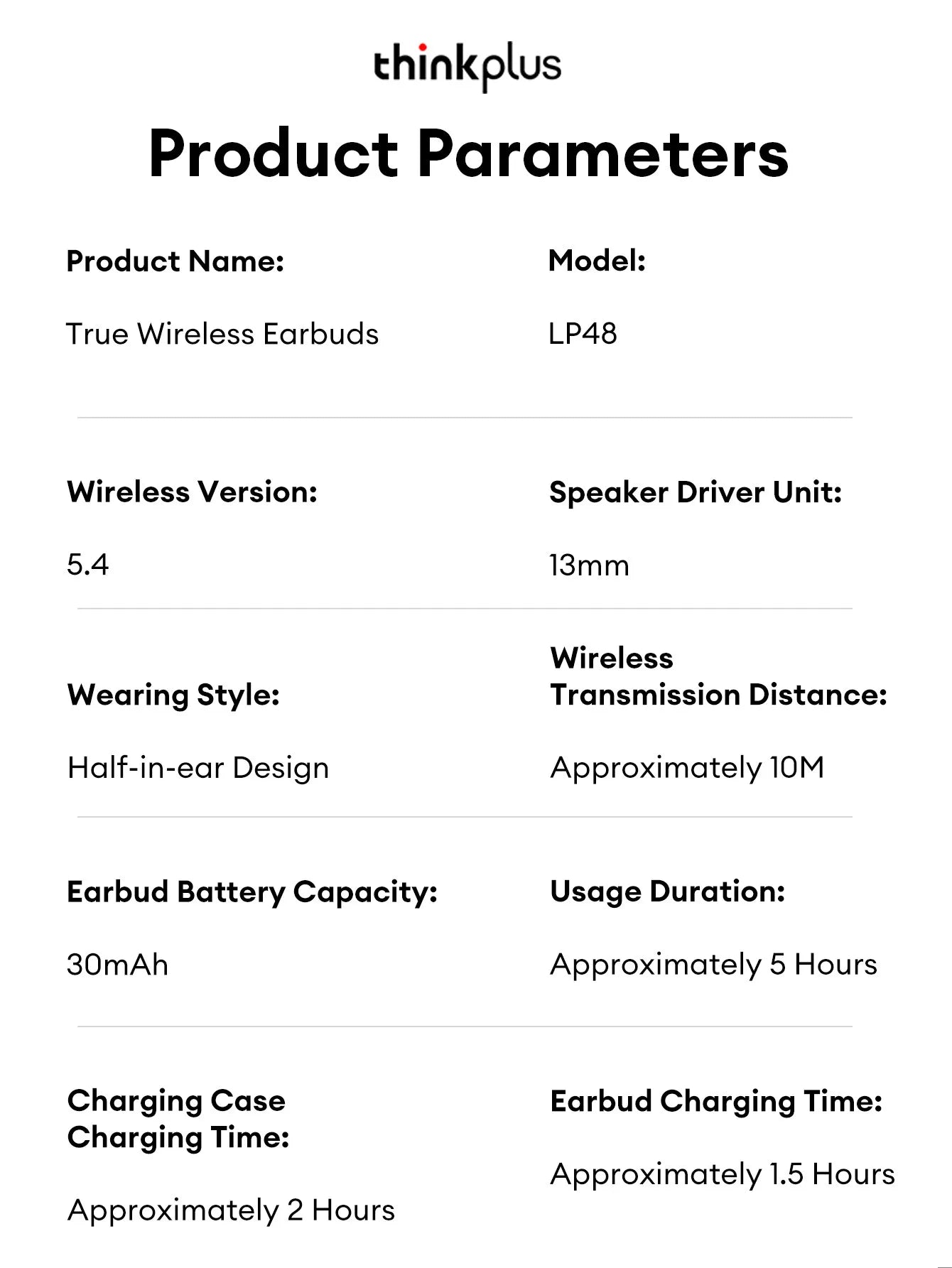 Lenovo LP48 TWS Wireless V5.4 Earbuds - itzy bitsy