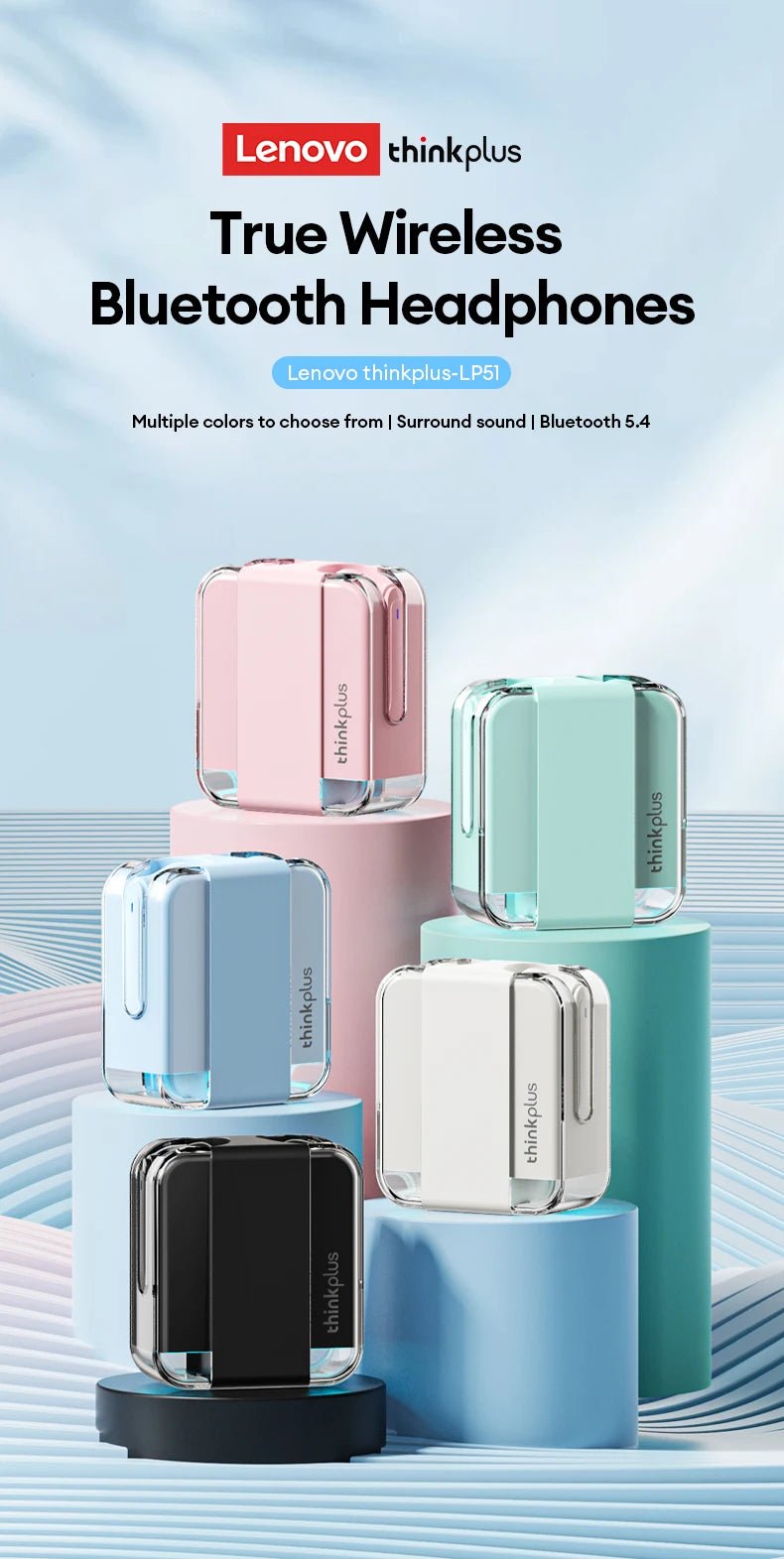 Lenovo LP51 TWS Wireless v5.4 Gaming Earbuds With Mic - itzy bitsy