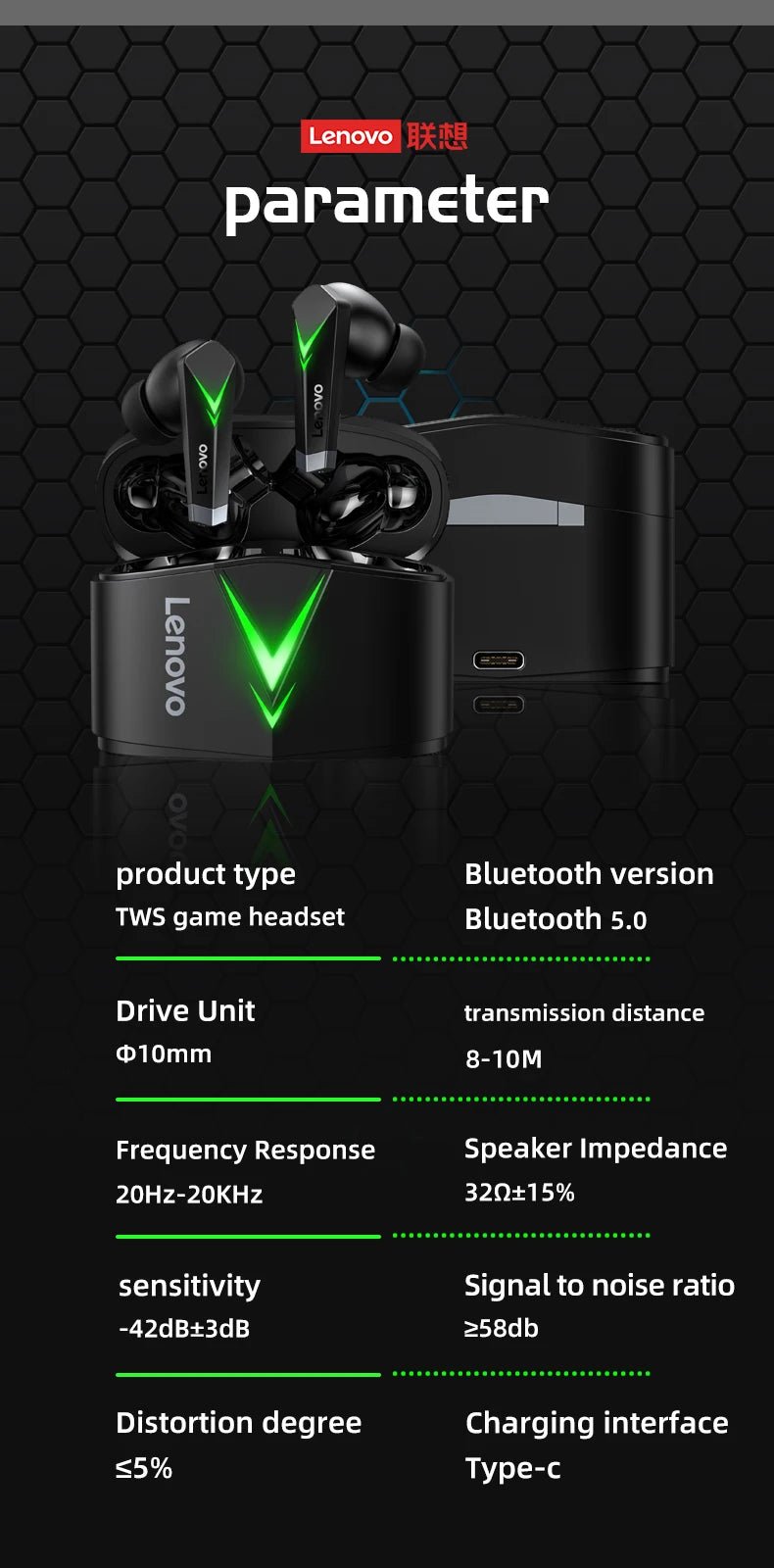 Lenovo LP6 TWS Wireless HiFi Earbuds - itzy bitsy