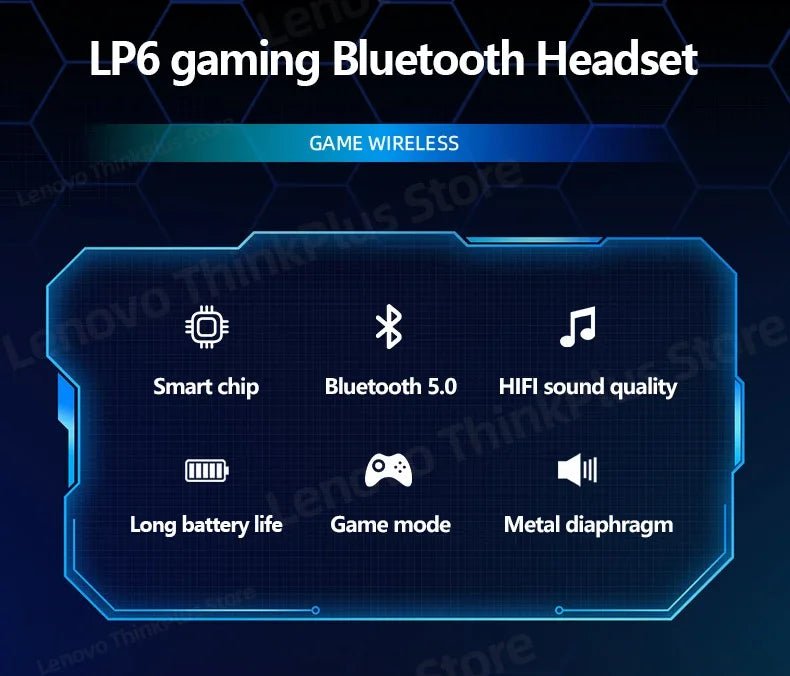 Lenovo LP6 TWS Wireless HiFi Earbuds - itzy bitsy