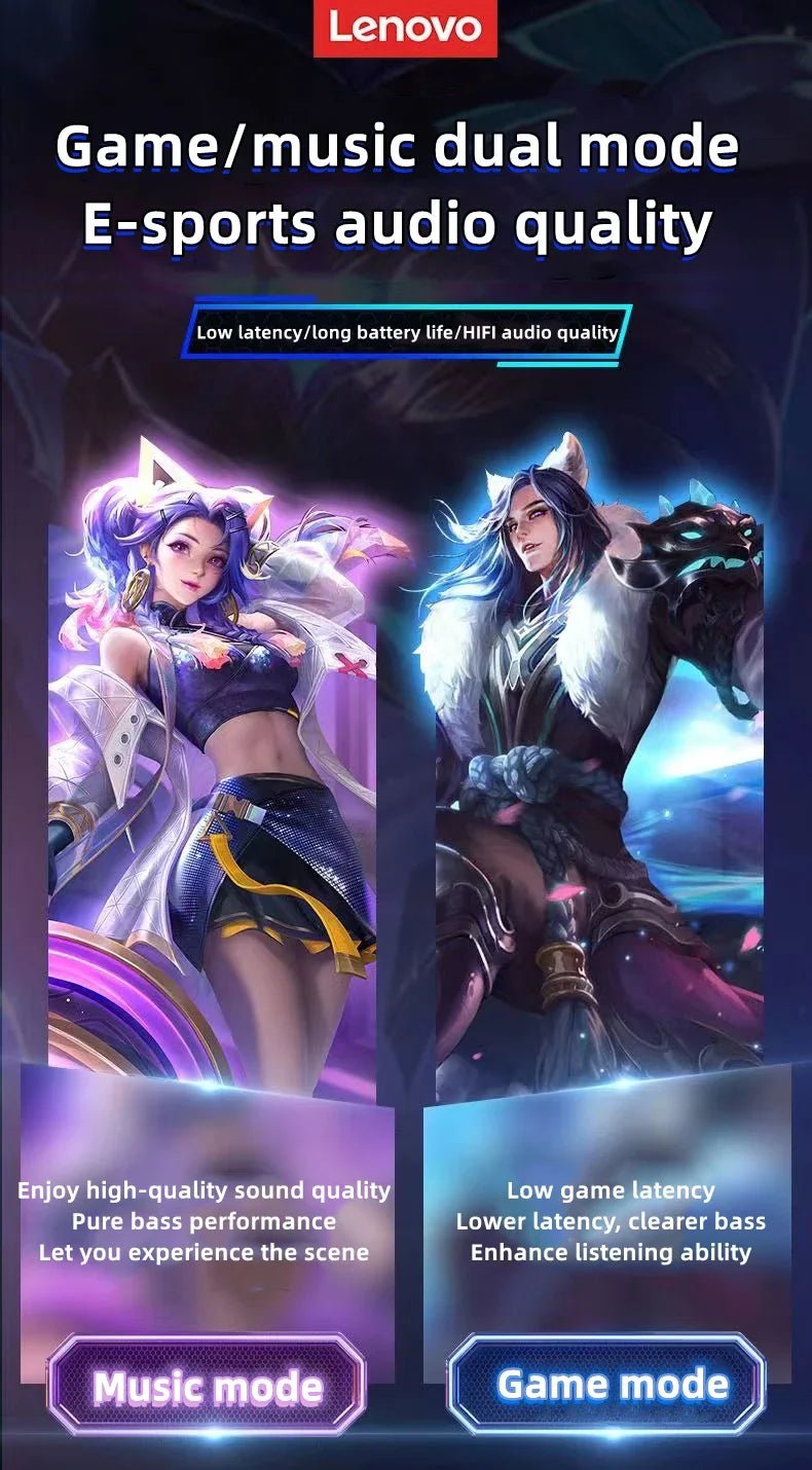 Lenovo LP6 TWS Wireless HiFi Earbuds - itzy bitsy