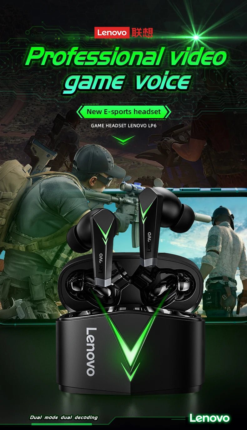 Lenovo LP6 TWS Wireless HiFi Earbuds - itzy bitsy