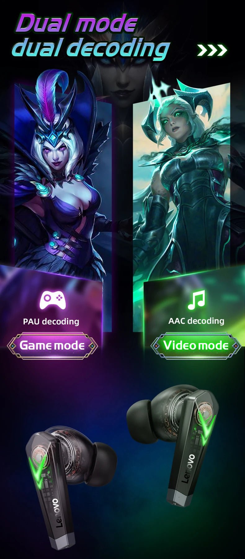 Lenovo LP6 TWS Wireless HiFi Earbuds - itzy bitsy