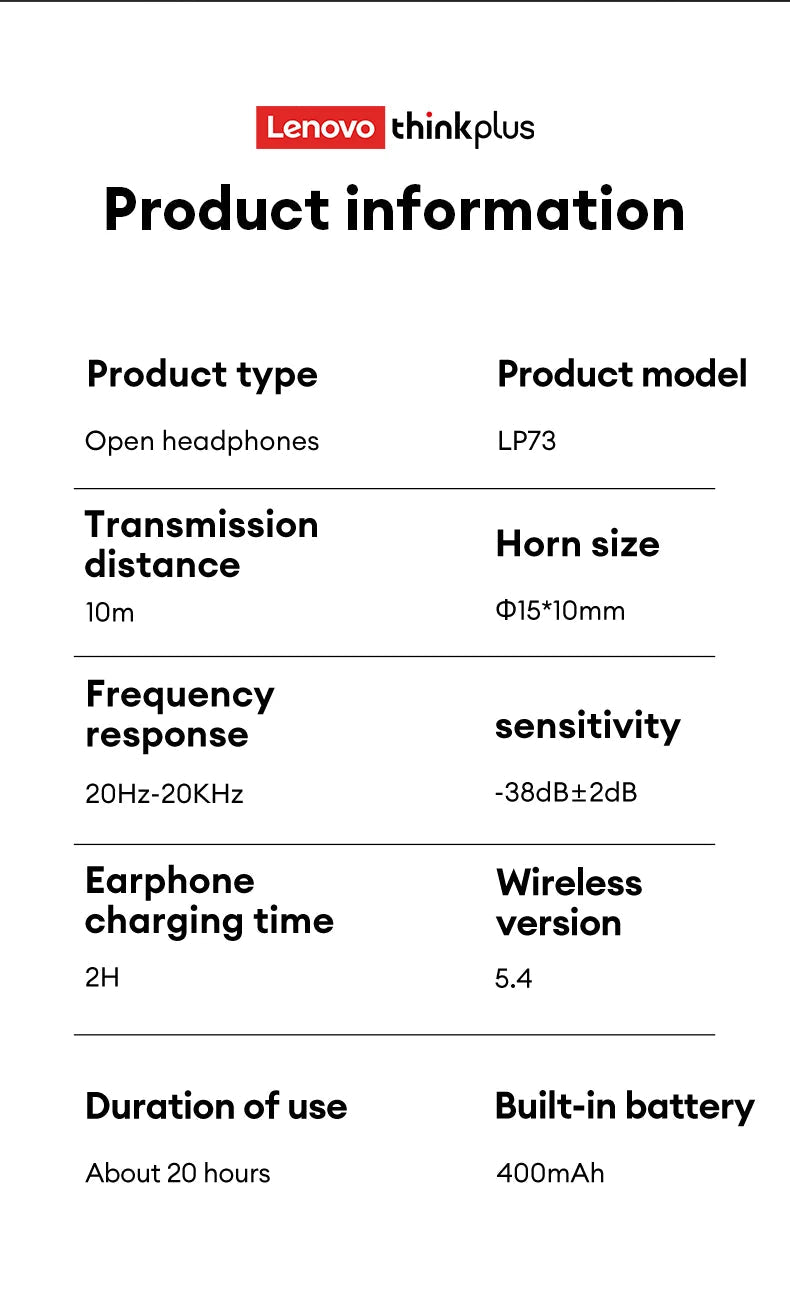 Lenovo LP73 Wireless Ear Hook Earbuds - itzy bitsy