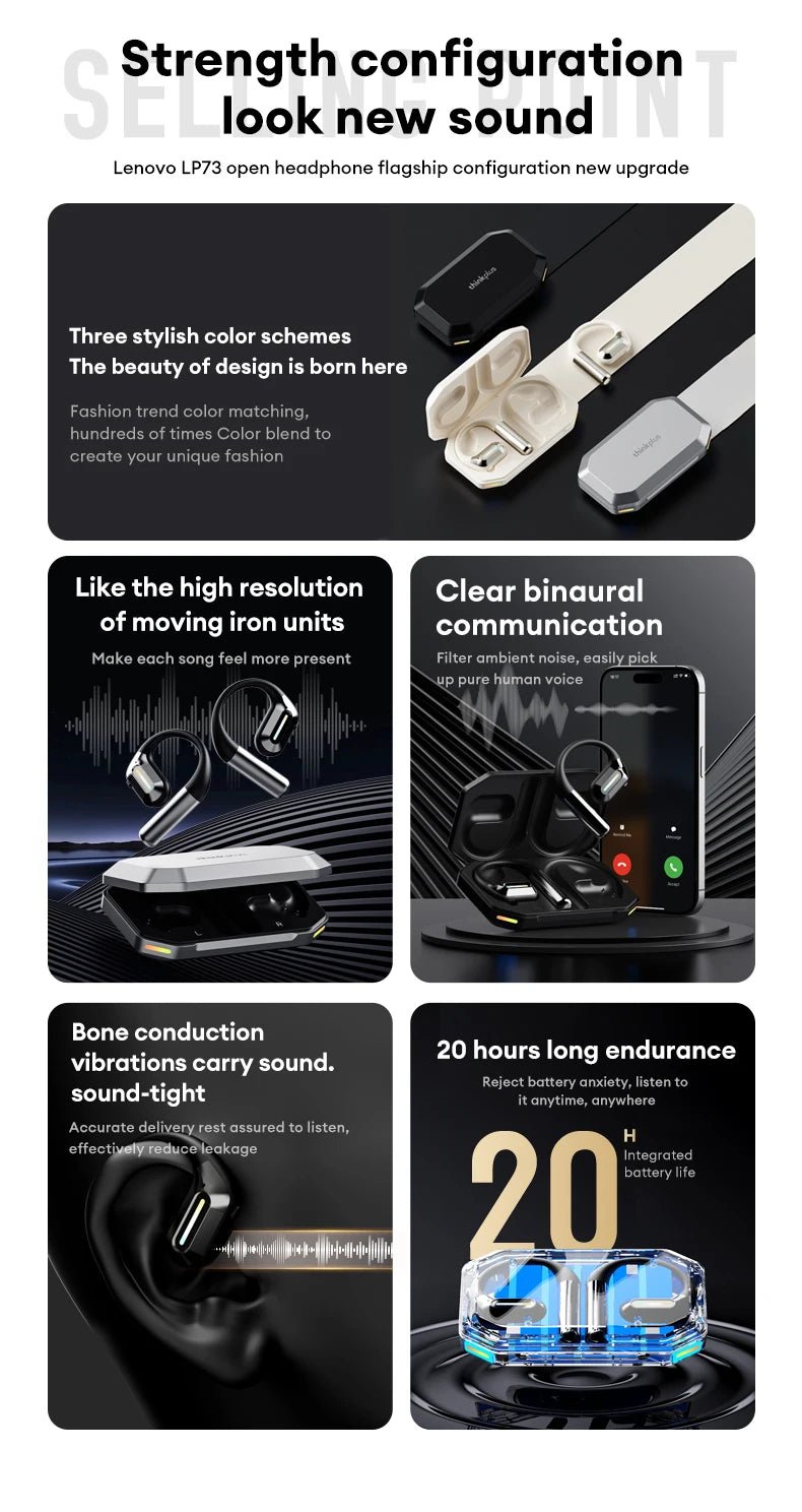 Lenovo LP73 Wireless Ear Hook Earbuds - itzy bitsy