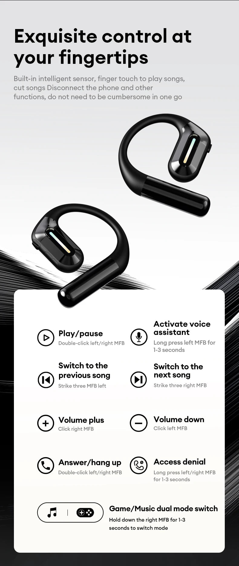 Lenovo LP73 Wireless Ear Hook Earbuds - itzy bitsy