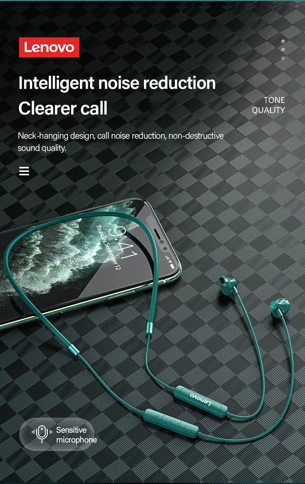 Lenovo SH1 Wireless Magnetic Neckband Headset With Mic - itzy bitsy