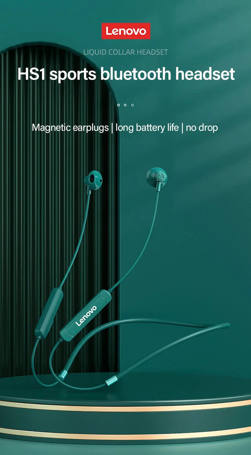 Lenovo SH1 Wireless Magnetic Neckband Headset With Mic - itzy bitsy