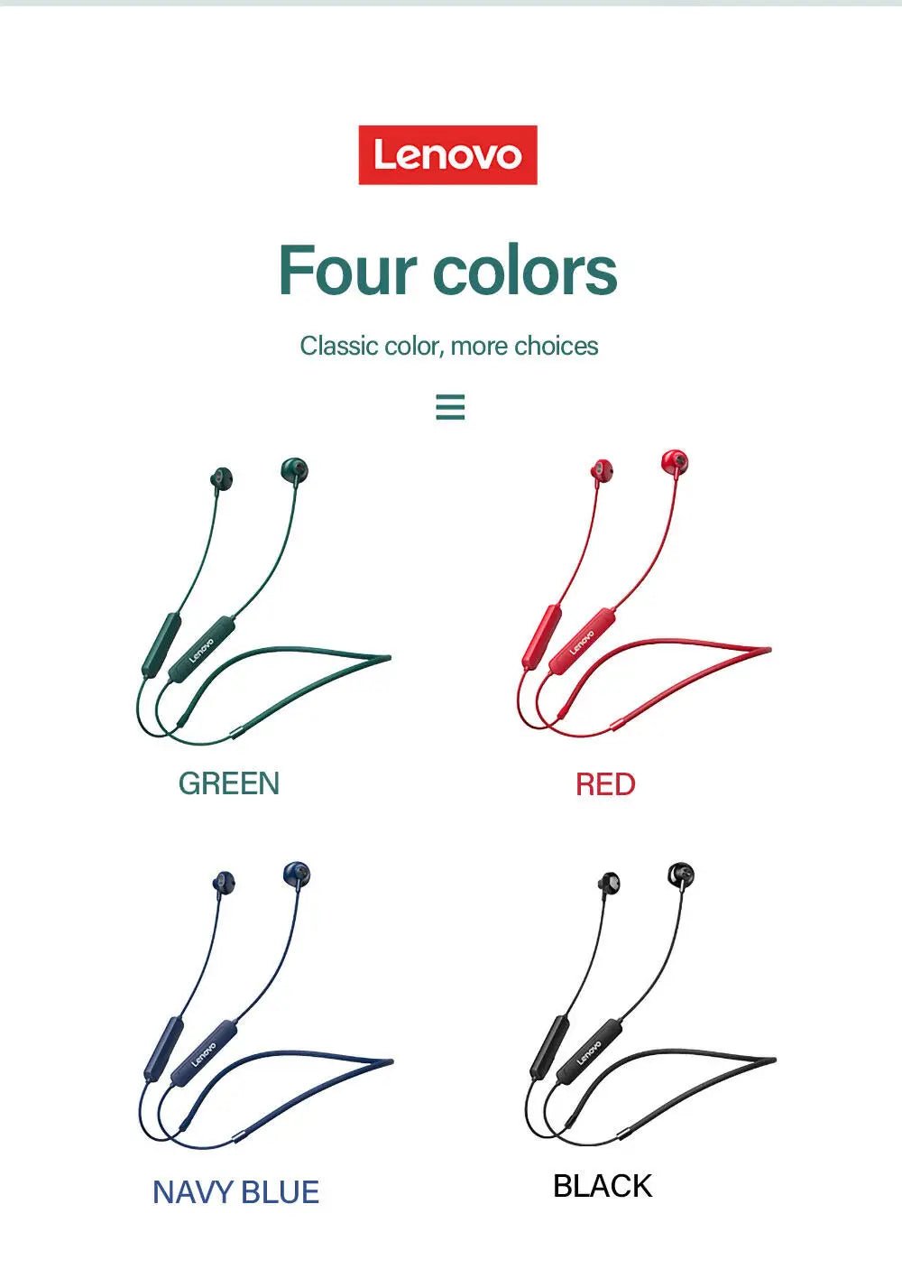 Lenovo SH1 Wireless Magnetic Neckband Headset With Mic - itzy bitsy