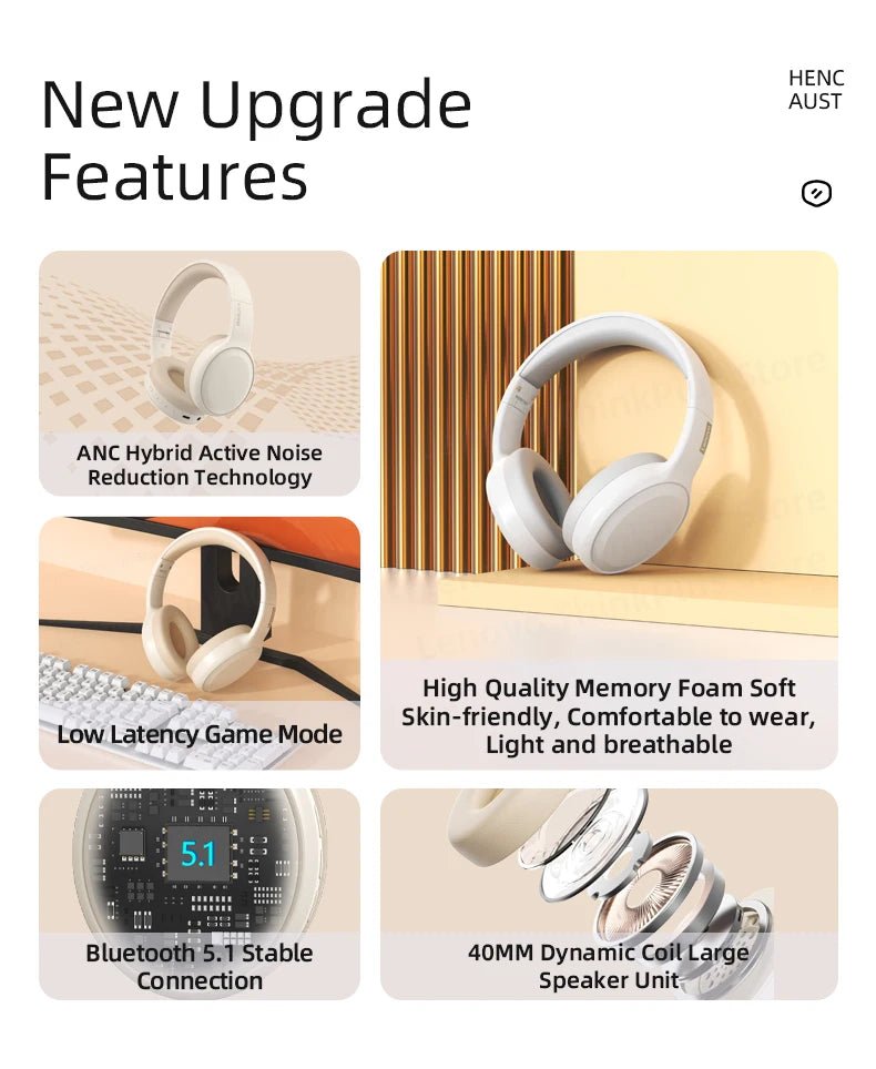 Lenovo TH30 Wireless HiFi Headphone - itzy bitsy