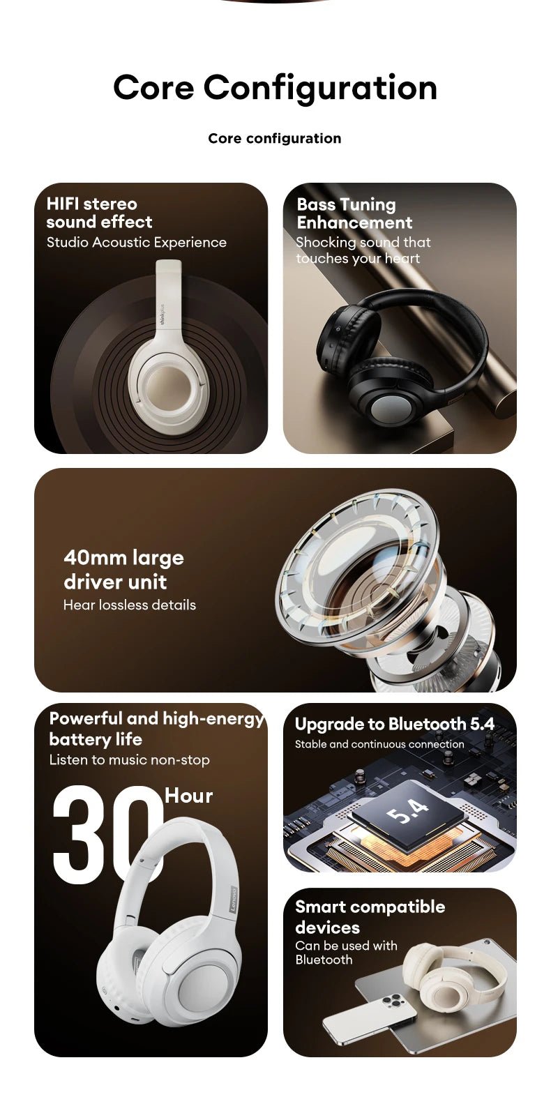 Lenovo TH54 Wireless V5.4 Gaming Headphone With Mic - itzy bitsy