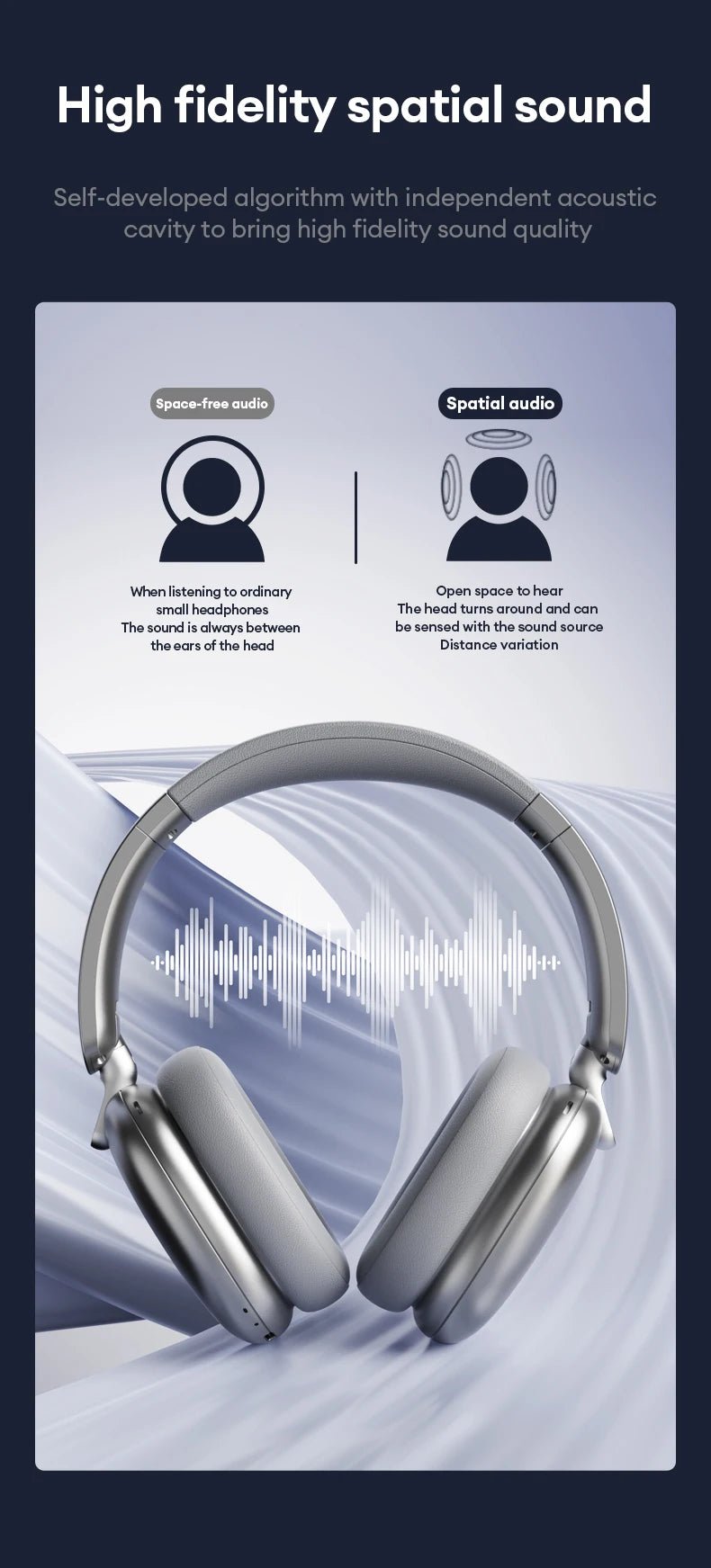 Lenovo TH60 Wireless v5.4 HIFI 40MM Pro Max Headphones With Mic - itzy bitsy