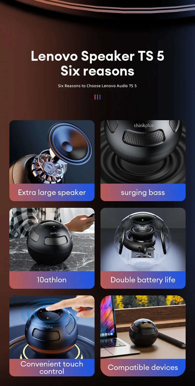 Lenovo TS5 Wireless Subwoofer Portable Speaker - itzy bitsy