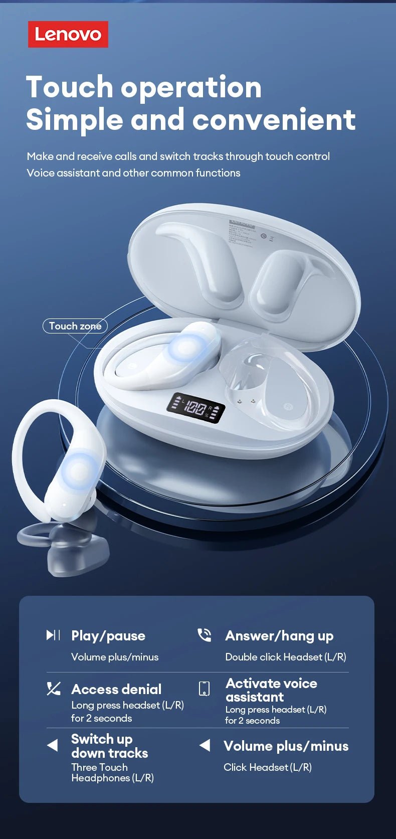 Lenovo XT55 Wireless v5.4 HiFi Earphone - itzy bitsy