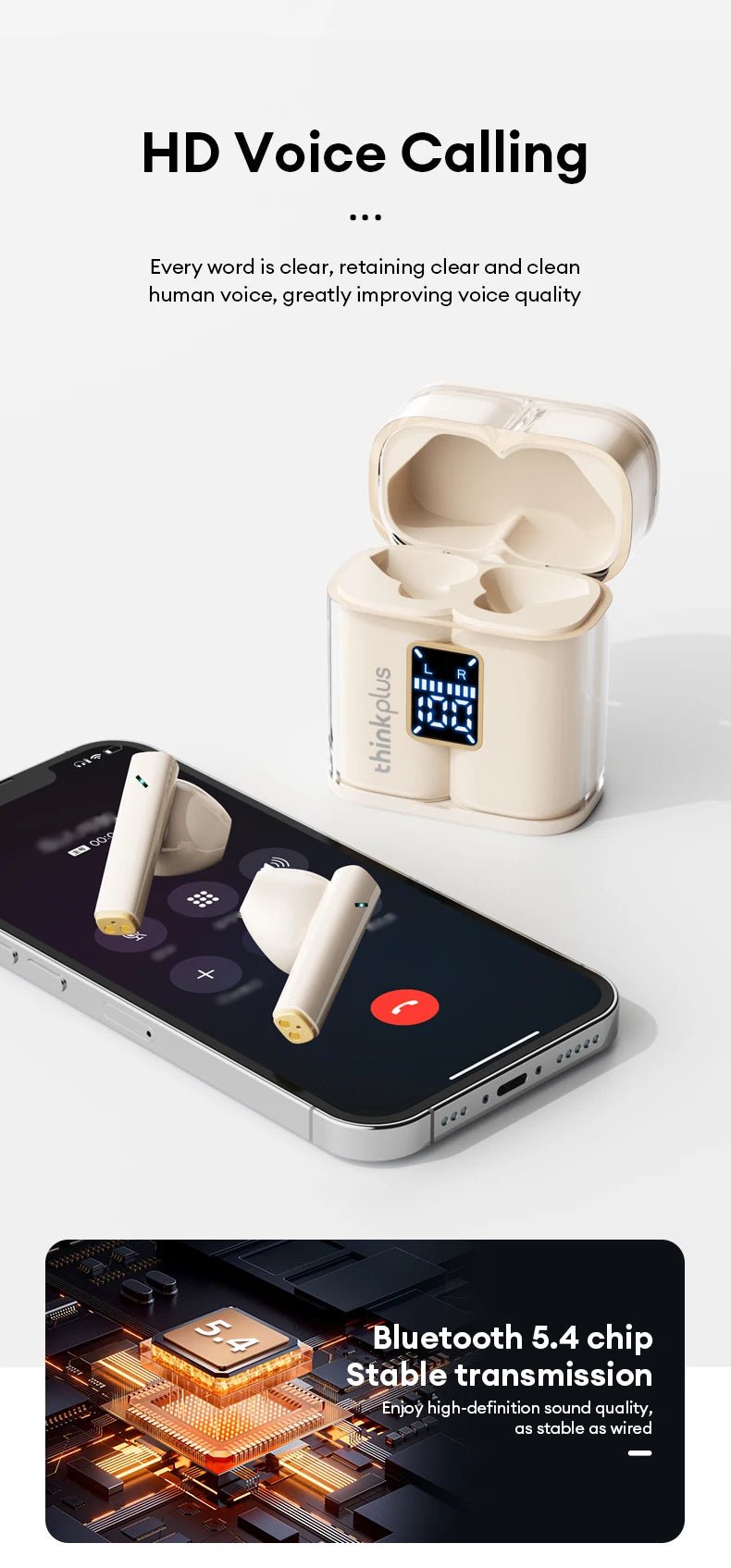 Lenovo XT56 Wireless 5.4 Earphone With Mic - itzy bitsy