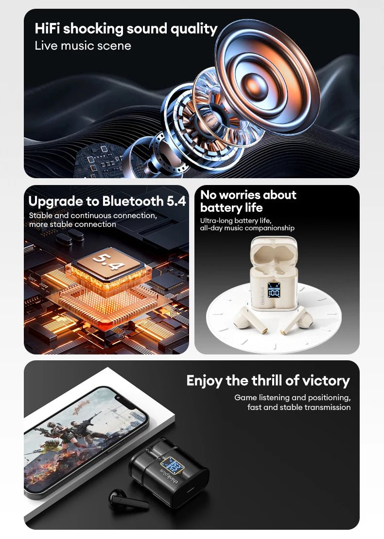 Lenovo XT56 Wireless 5.4 Earphone With Mic - itzy bitsy