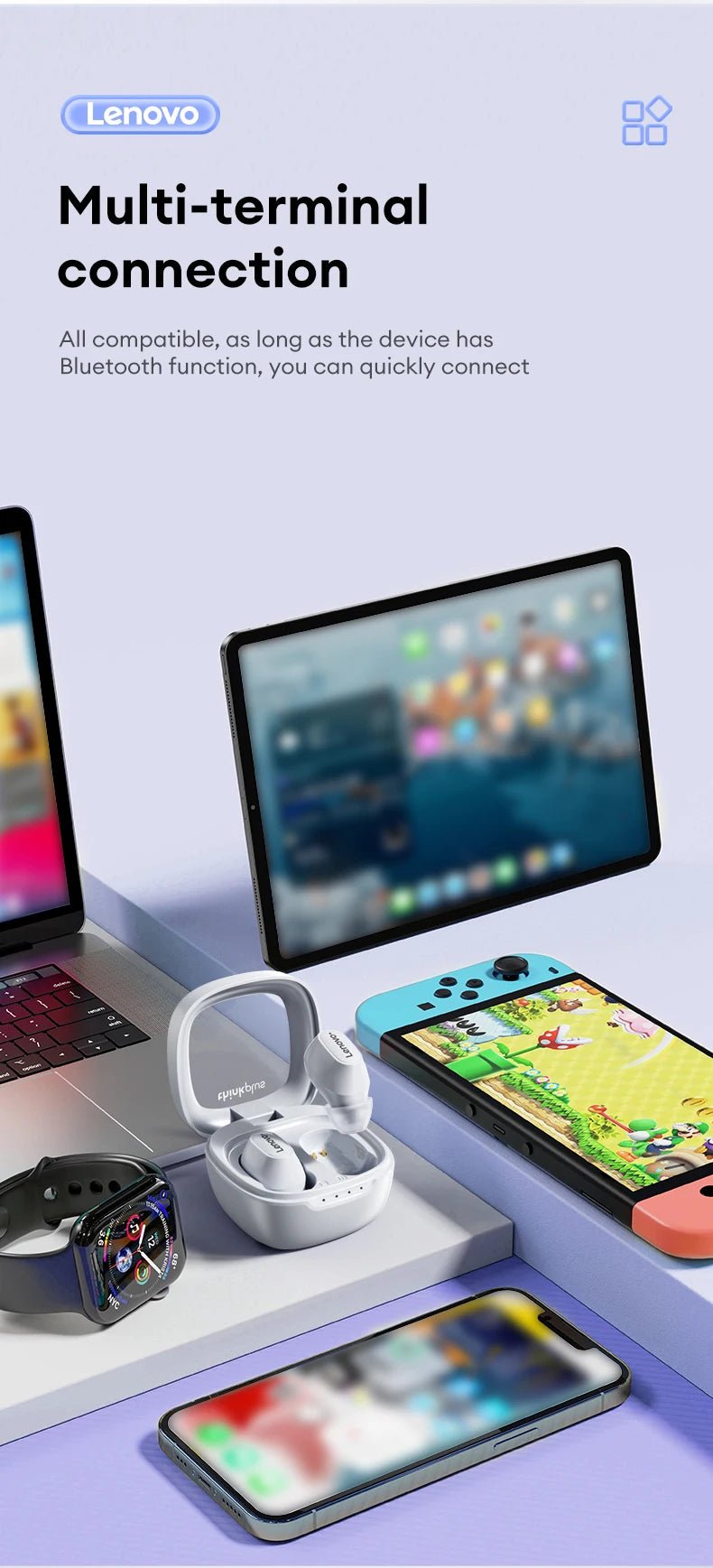 Lenovo XT62 PRO TWS Wireless 5.3 HIFI Earbuds - itzy bitsy