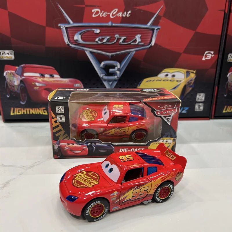 Lightning McQueen Metal Diecast With Lights Inertial Pull - Back Wheel - itzy bitsy