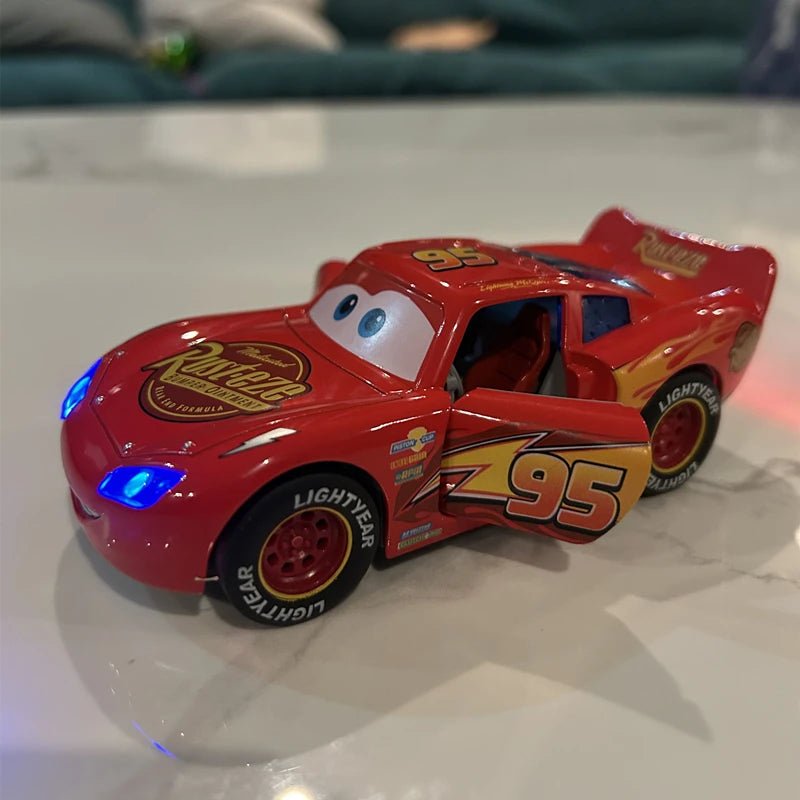 Lightning McQueen Metal Diecast With Lights Inertial Pull - Back Wheel - itzy bitsy