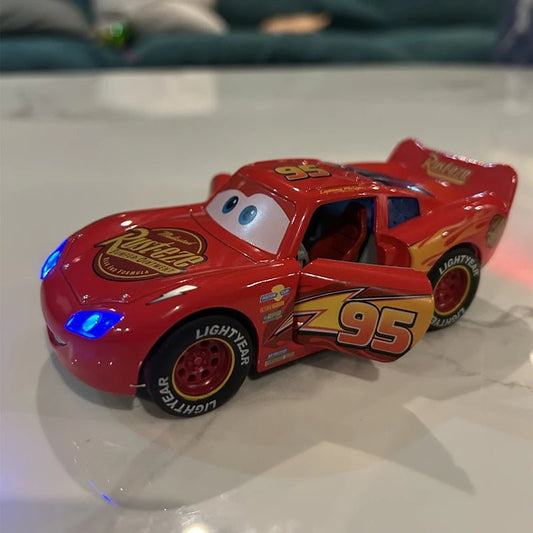 Lightning McQueen Metal Diecast With Lights Inertial Pull - Back Wheel - itzy bitsy