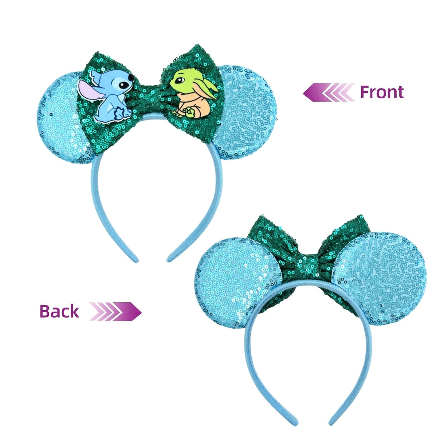 Lilo & Stitch Headbands Sequins Bow - Ear Headwear - itzy bitsy