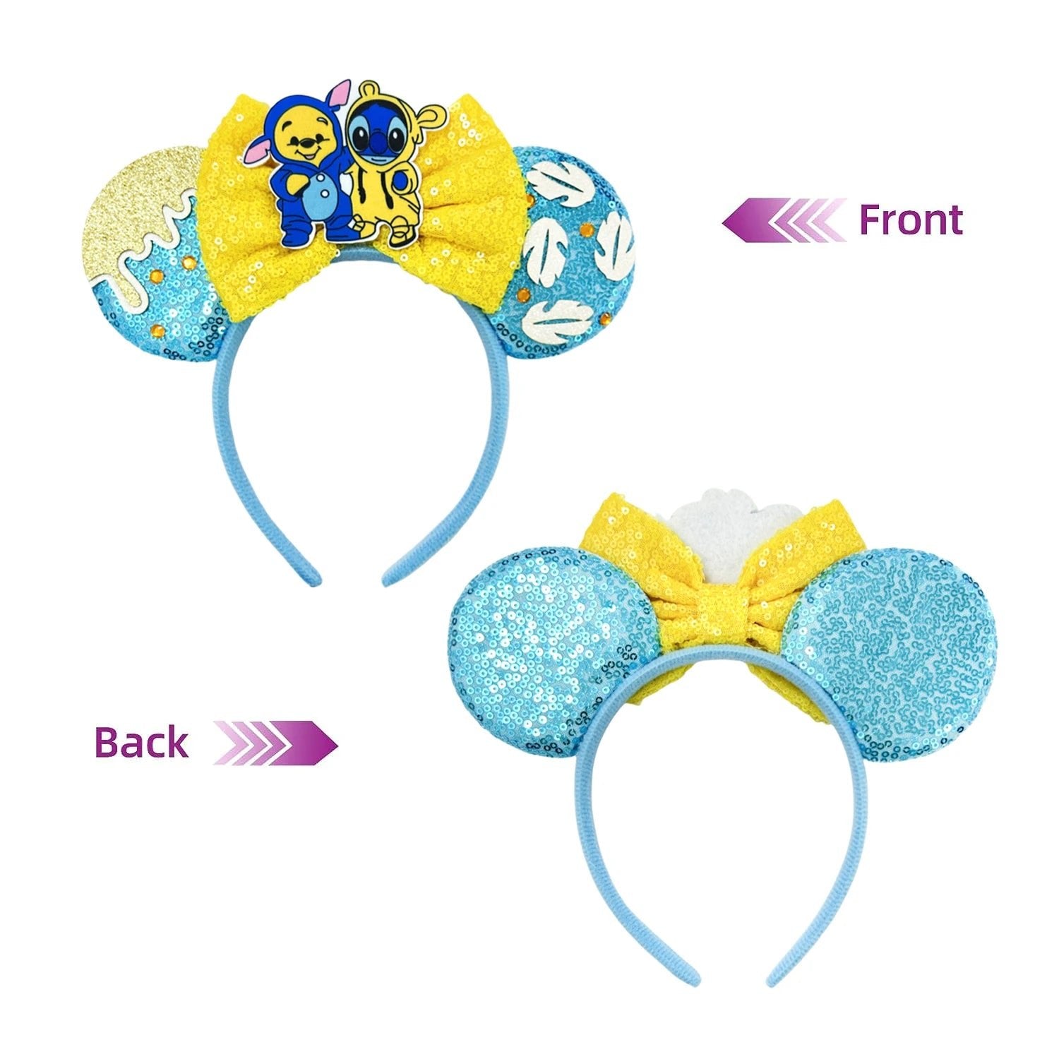 Lilo & Stitch Headbands Sequins Bow - Ear Headwear - itzy bitsy