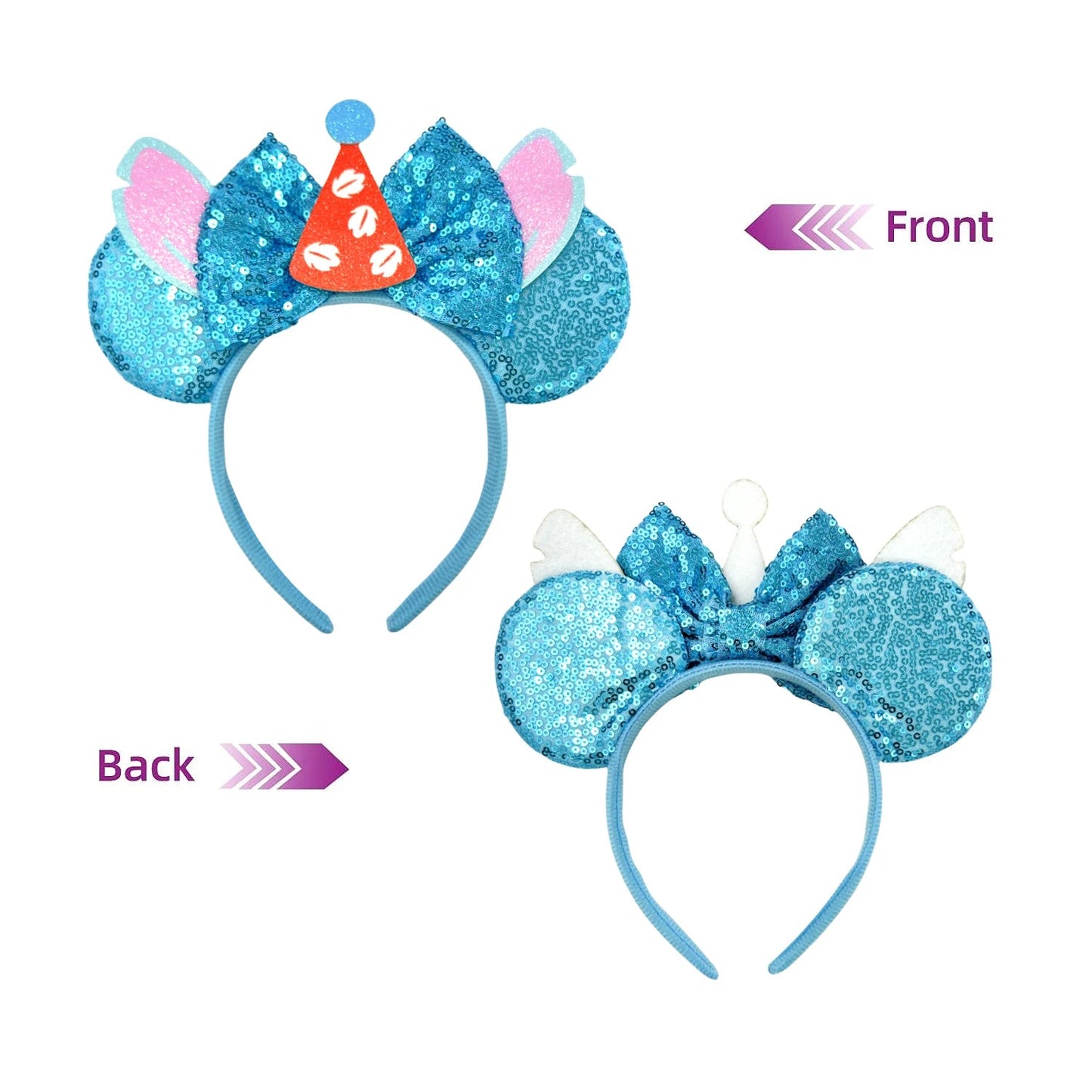 Lilo & Stitch Headbands Sequins Bow - Ear Headwear - itzy bitsy