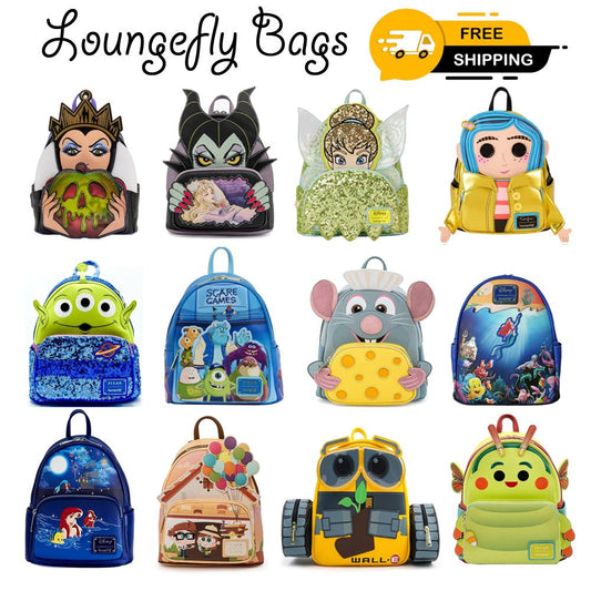Loungefly Villain Tinker Monster Wall E Bugs Ratatouille Stitch Up Mermaid Bag - itzy bitsy