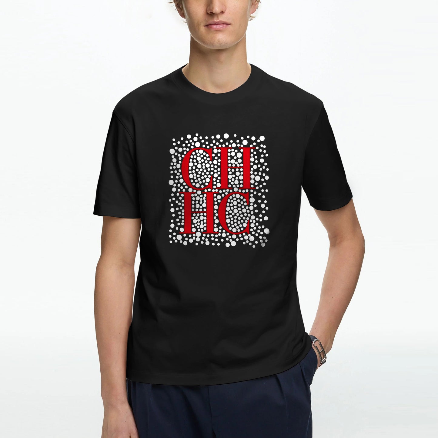 CHCH Trendy Unisex T-Shirt Printed Lettering Design Casual Short Sleeves