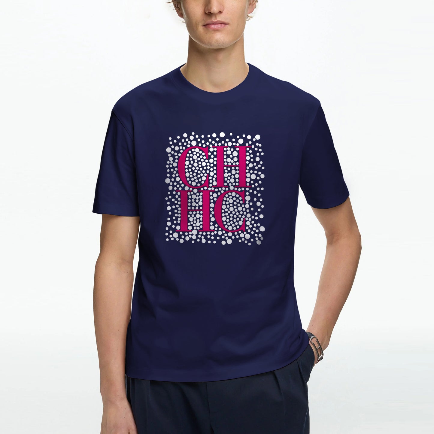 CHCH Trendy Unisex T-Shirt Printed Lettering Design Casual Short Sleeves