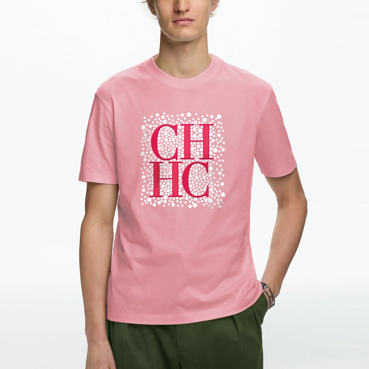 CHCH Trendy Unisex T-Shirt Printed Lettering Design Casual Short Sleeves