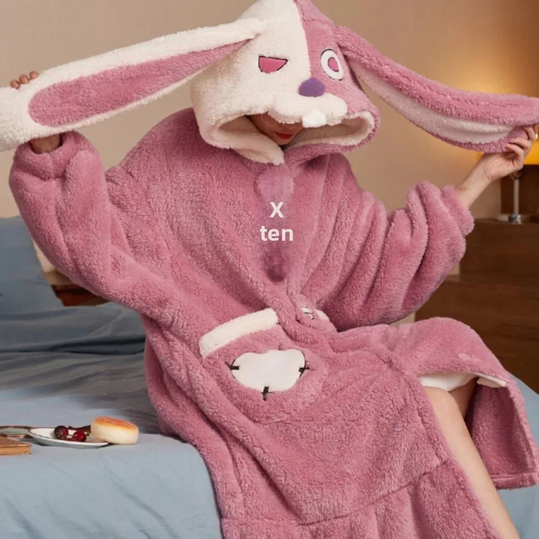 Mangle the Fox Coral Fleece Sleepwear Robe - itzy bitsy