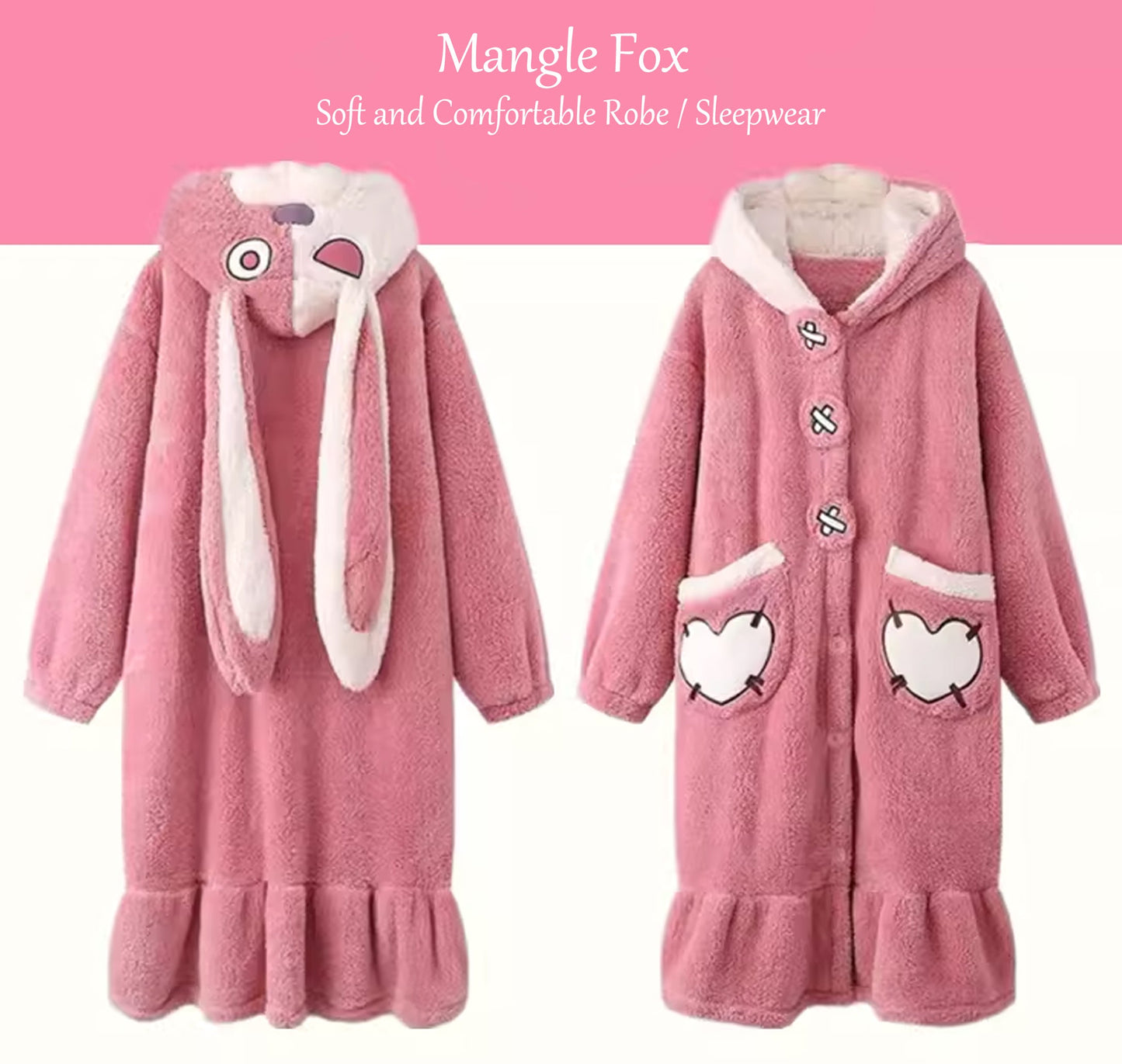 Mangle the Fox Coral Fleece Sleepwear Robe - itzy bitsy