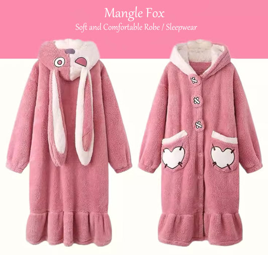 Mangle the Fox Coral Fleece Sleepwear Robe - itzy bitsy