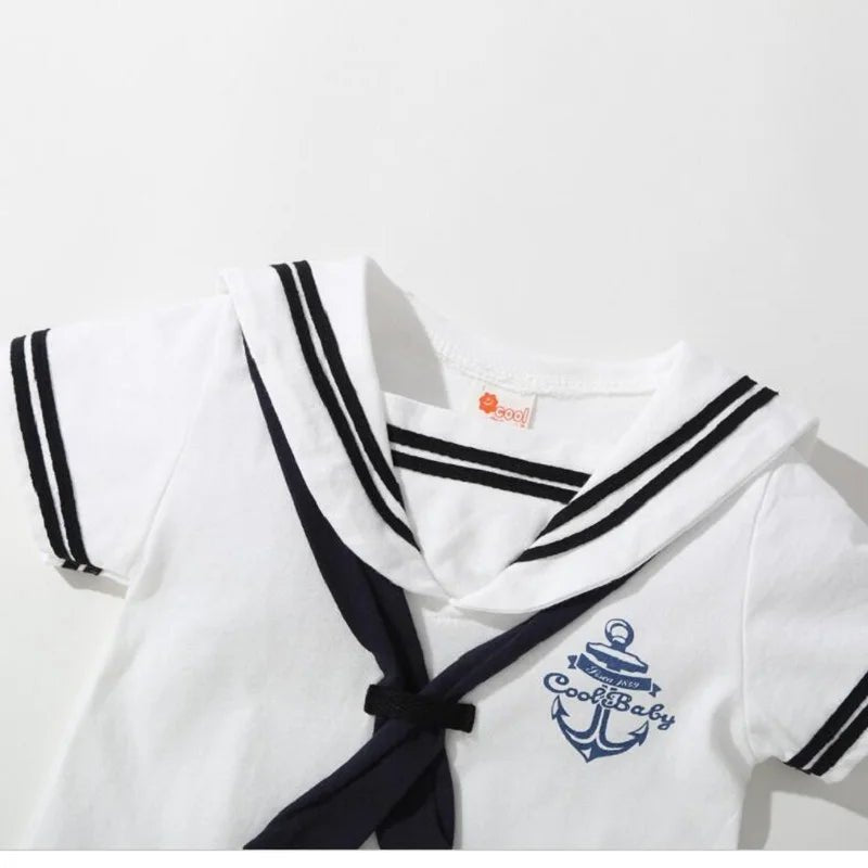 Marine Sailor Jumpsuit + Hat 2Pcs Sets - itzy bitsy