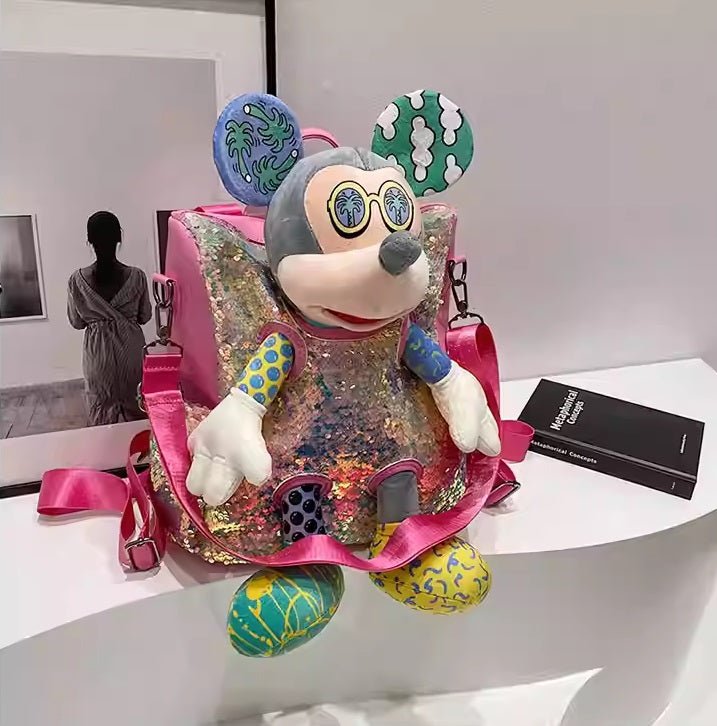 Mickey Mouse Doll Glittered Backpack - itzy bitsy