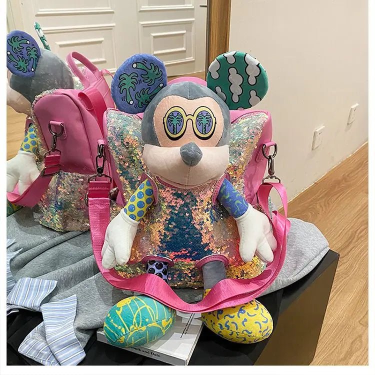 Mickey Mouse Doll Glittered Backpack - itzy bitsy