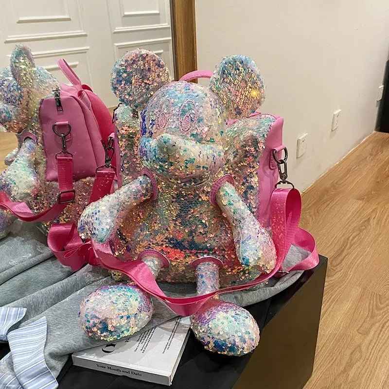 Mickey Mouse Doll Glittered Backpack - itzy bitsy
