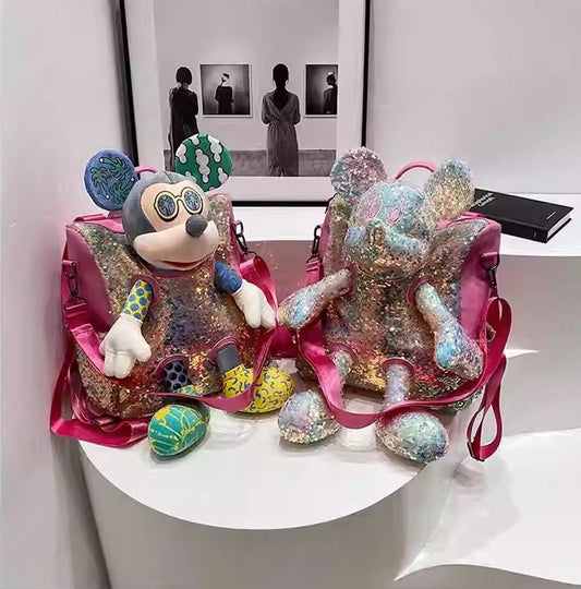 Mickey Mouse Doll Glittered Backpack - itzy bitsy