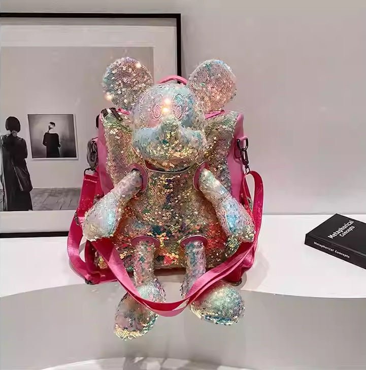 Mickey Mouse Doll Glittered Backpack - itzy bitsy