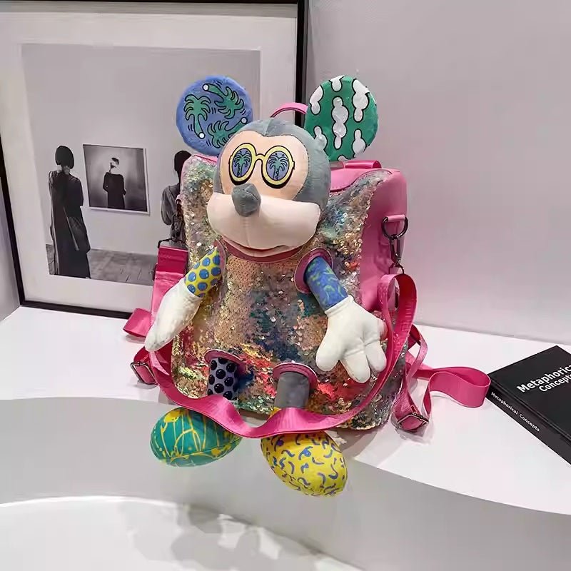 Mickey Mouse Doll Glittered Backpack - itzy bitsy