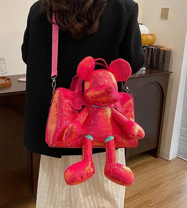 Mickey Mouse Doll Sequined Messenger Bag - itzy bitsy